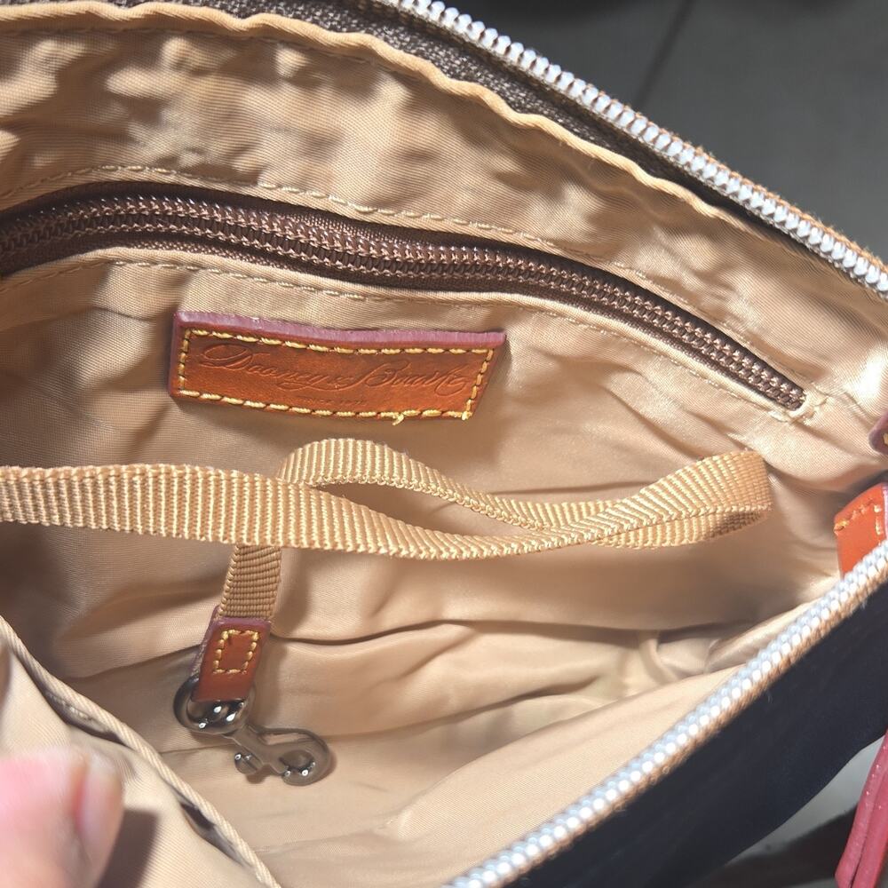 Dooney & Bourke Navy Crossbody Bag with Zip Closure Adjustable Strap Gold - Picture 10 of 12